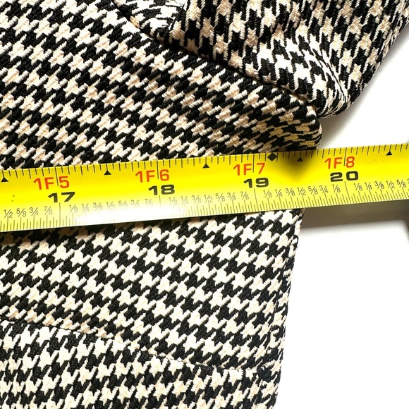 Zara Jacket Cropped Collared black tan houndstooth print | Sz XL | Front button - Picture 5 of 6